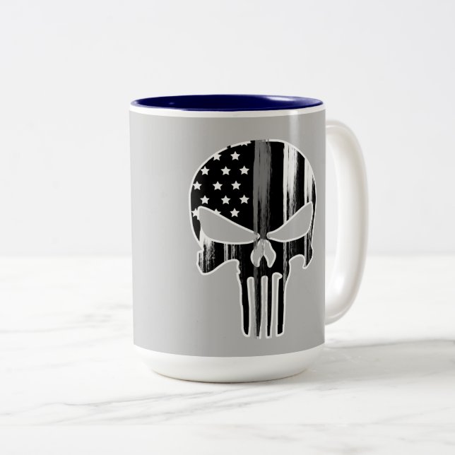 SKULL Chefskorrigeringsansvarig Flagga 2-Ton Kaffe Två-Tonad Mugg (Framsida höger)