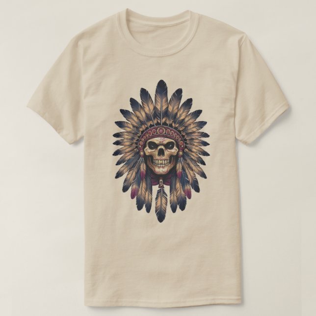 Skull Chief Native American  T Shirt (Design framsida)