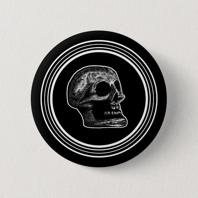 SKULL - Circle Black & White Knapp (Framsida)