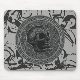 Skull! (Cirkeldesign) 2018 Grått på sten Musmatta