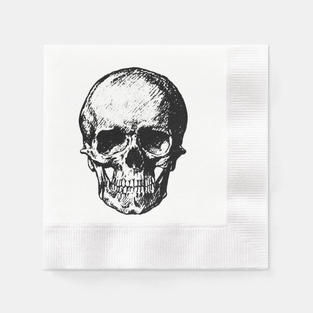 Skull Cocktail Napkin Pappersservett (Framsidan)