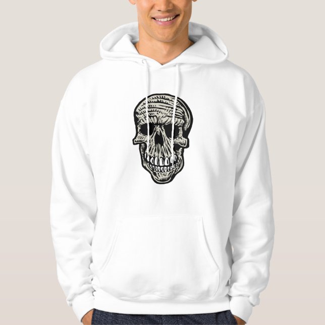 Skull - Coola Skeleton Head Sticker Stil Skull Hoodie (Framsida)