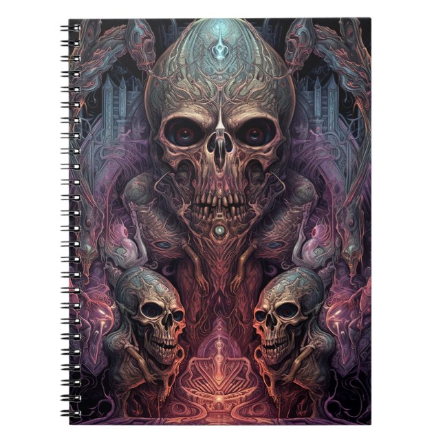 Skull Creepy Surreal Horror Art Anteckningsbok (Framsidan)