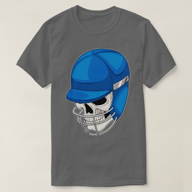Skull Cricket Helmet T Shirt (Design framsida)