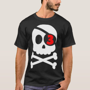 Skull & Crossbone Pirat 3:e födelsedagsbojor Kids  T Shirt