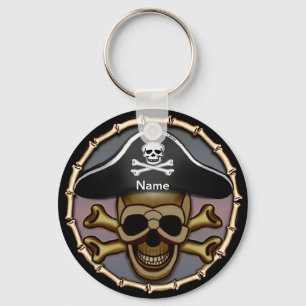 Skull Crossbone Pirat Nyckelring