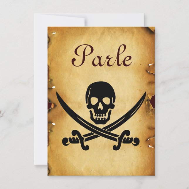 SKULL CROSSED SWORDS MONOGRAM vax sälspark Meddelande (Framsida)