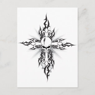 Skull-Crucifix Vykort