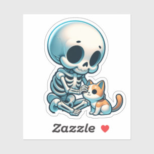 "Skull Cuddler - Goth Cat Lover" Klistermärken