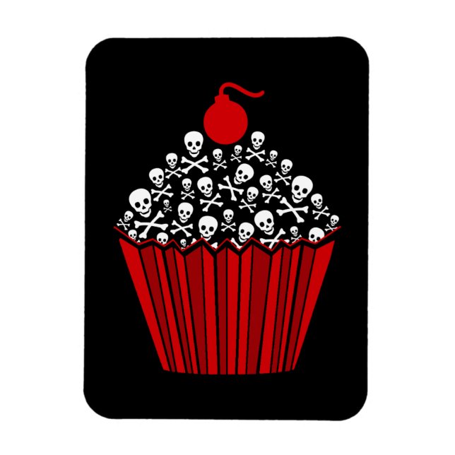 Skull Cuptårta Magnet (Vertikal)