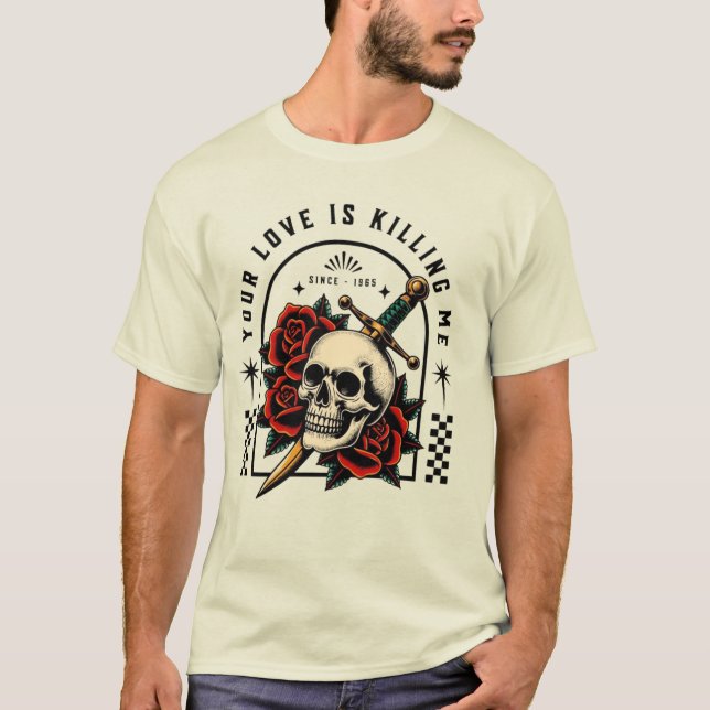 Skull Dagger Ro Tee - Kärlek Ontr (Framsida)