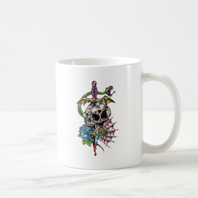 Skull & Dagger Tattoo Kaffemugg (Höger)
