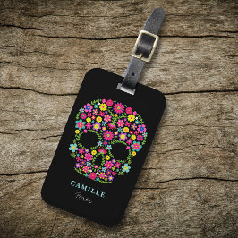 Skull Day of the dead halloween fest Bagagebricka