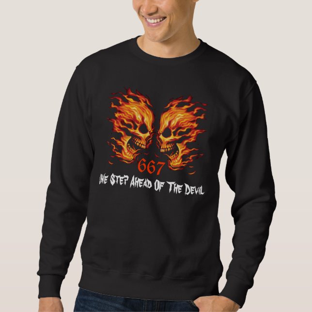 Skull - Death Head - Devil Sweatshirt (Framsida)