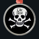 Skull den bästa medalj metall-prydnaden julgransprydnad metall<br><div class="desc">Skull,  Bästa medaljen är avsedd för skallsamlare,  spelspelare eller någon som har borta över och bortom att gilla döskallar. Det bästa vad? Det är upp till dig. Skullmedalj är en del av Skulls serie i Bones och är Steamy Raimon original art och calligraphy.</div>