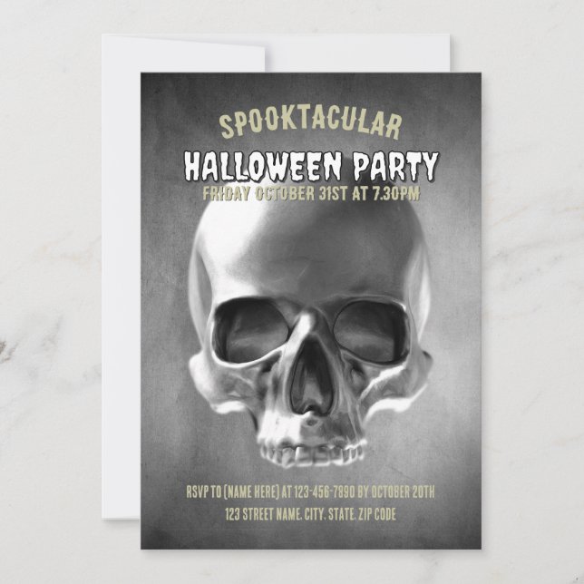 Skull design. Black and white Inbjudningar (Framsida)