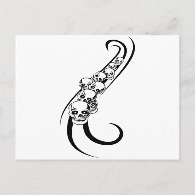 Skull Design Merchandise Vykort (Framsida)