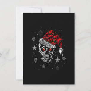 Skull Diamond Santa Hat presenterar jul Pajama Xma Inbjudningar