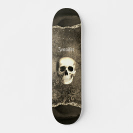 Skull Distress Gothic Personlig Mini Skateboard Bräda 18,5 Cm