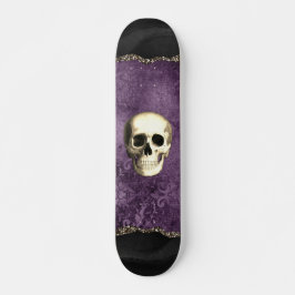 Skull Distress Mörk Moody Lila Gothic Glam Mini Skateboard Bräda 18,5 Cm