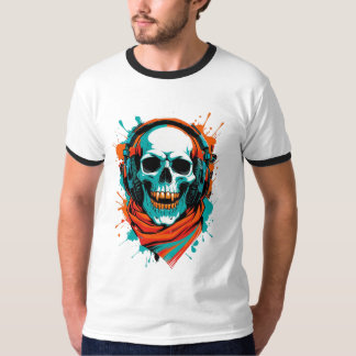 Skull DJ-hörlurar - Street Art Vibe Music Tee