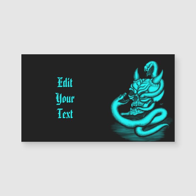 Skull - Djävulen huvud med orm (Framsida)