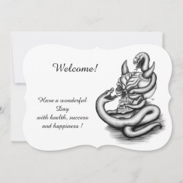 Skull - Djävulen huvud med orm, lägg till text Inbjudningar