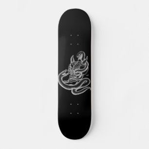 Skull - djävulen huvuden med orm mini skateboard bräda 18,7 cm