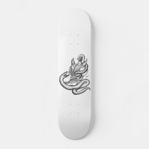 Skull - djävulen huvuden med orm mini skateboard bräda 18,7 cm