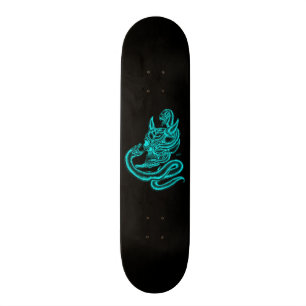 Skull - djävulen huvuden med orm skateboard bräda 21,5 cm