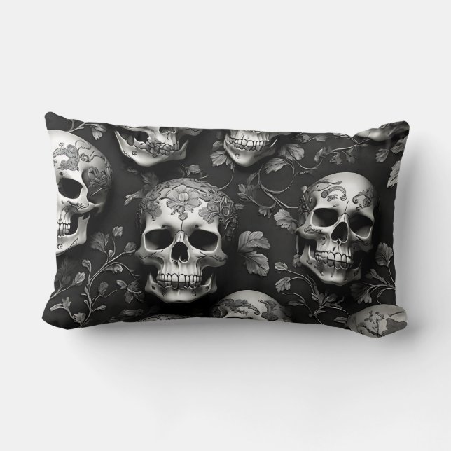 Skull edgy mystisk lumbarkudde (Baksida)