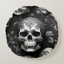 Skull edgy mystisk rund kudde