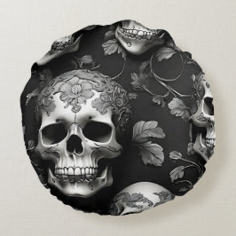 Skull edgy mystisk rund kudde