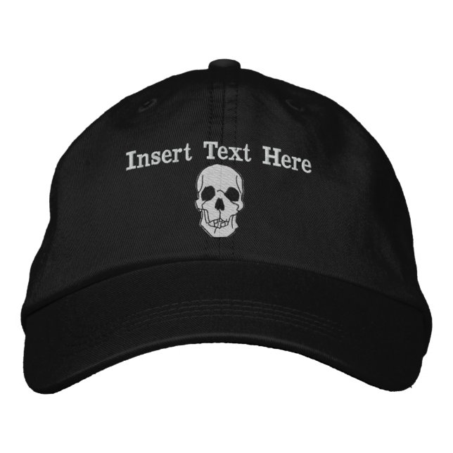 Skull Embroierat Hat Broderad Keps (Framsida)
