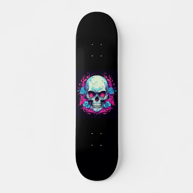 Skull Emo Mini Skateboard Bräda 18,5 Cm (Framsida)