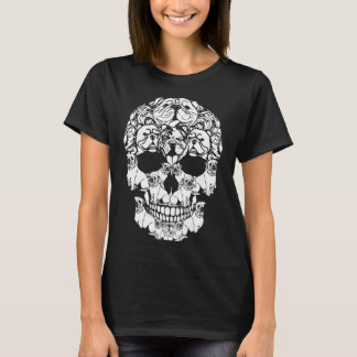 Skull, engelska Bulldog Hund Gifts Funny Halloween T Shirt