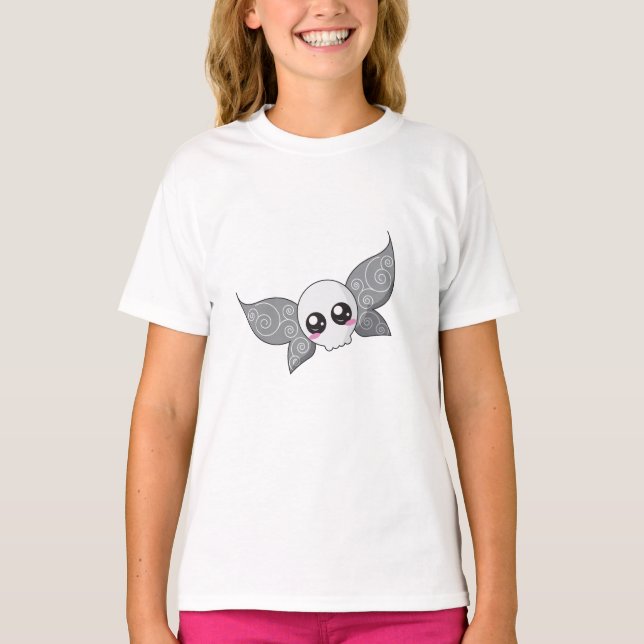 Skull Fairy - Grått T-shirt (Framsida)