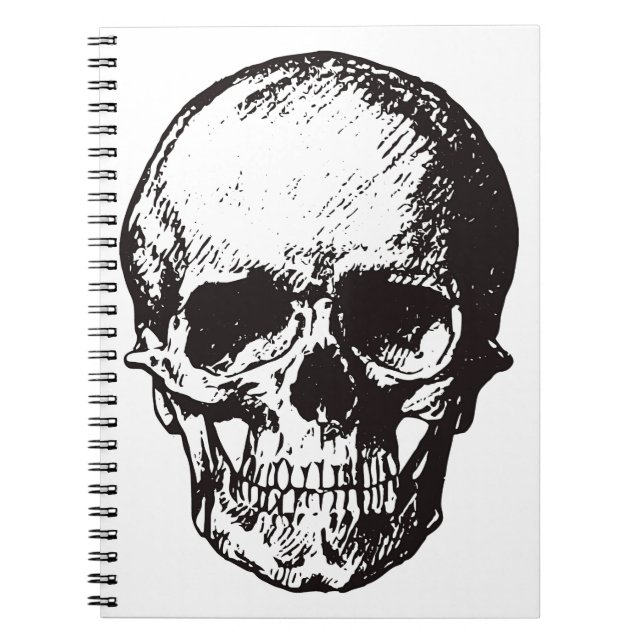 Skull Fantasy Art Sten Punk Heavy Metall Anteckningsbok (Framsidan)