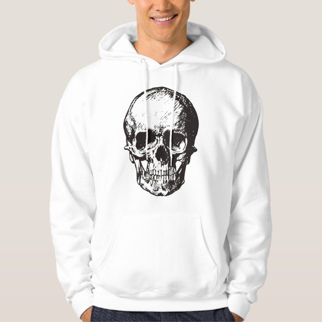 Skull Fantasy Art Sten Punk Heavy Metall Hoodie (Framsida)