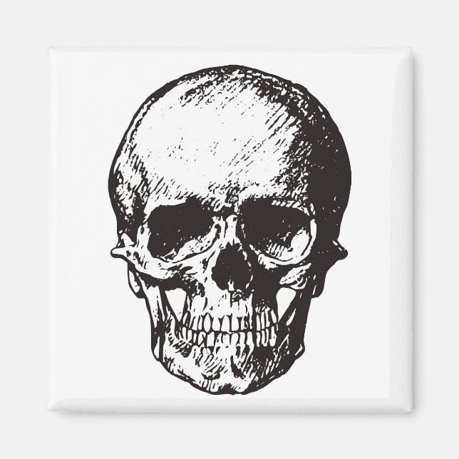 Skull Fantasy Art Sten Punk Heavy Metall Magnet (Framsidan)