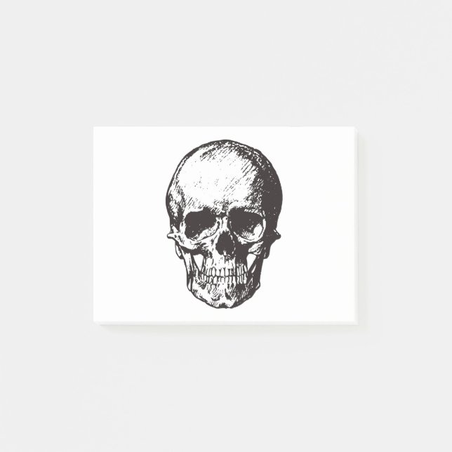 Skull Fantasy Art Sten Punk Heavy Metall Post-it Block (Framsida)