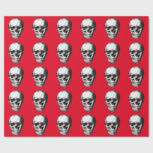 Skull Fantasy Art Sten Punk Heavy Metall Presentpapper (Platt)