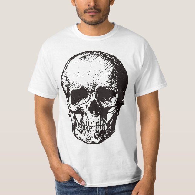 Skull Fantasy Art Sten Punk Heavy Metall T Shirt (Framsida)