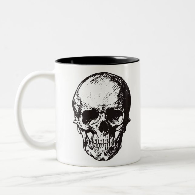 Skull Fantasy Art Sten Punk Heavy Metall Två-Tonad Mugg (Vänster)