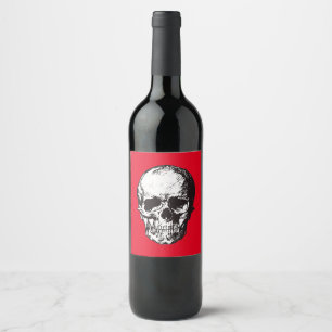 Skull Fantasy Art Sten Punk Heavy Metall Vinflaska Etikett