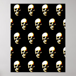 Skull - Fantasy Punk Sten Pop Art Poster