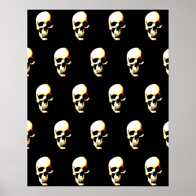 Skull - Fantasy Punk Sten Pop Art Poster (Framsidan)