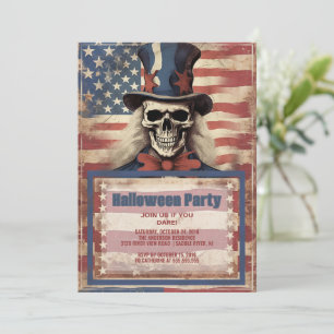 Skull farbror Sam Halloween Inbjudningar