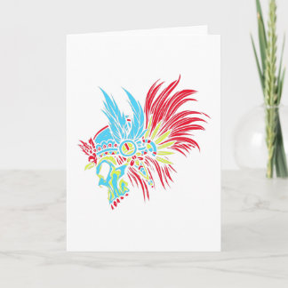 Skull Feather PopArt Kort