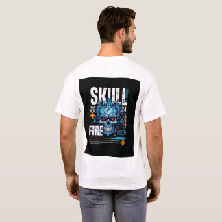 Skull Fire 2026 Premium Överskjutande Baktryck T-S T Shirt